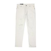 Balmain Denim Jeans med Baklogo Detalj White, Herr