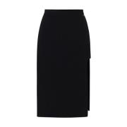 Elisabetta Franchi Svart Midi Kjol Stretch Crêpe Black, Dam