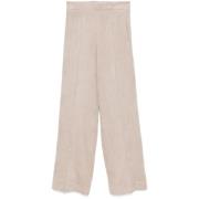 D.Exterior Taupe Corduroy Wide Leg Byxor Beige, Dam