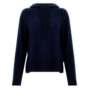 Absolut Cashmere Navy Blue Cashmere Hooded Sweater Blue, Dam