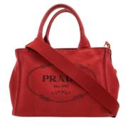 Prada Vintage Pre-owned Canvas prada-vskor Red, Dam