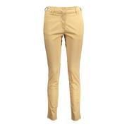 Gant Beige Dambyxor, Smal Ben, Logo Beige, Dam