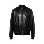 Gucci Broderad Svart Bomberjacka Black, Herr