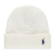 Ralph Lauren Ivory Ull Kashmir Beanie Kvinna Beanie Beige, Dam