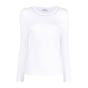 Peserico Vit Sweatshirt för Kvinnor Aw24 White, Dam