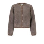 Neo Noir Fluffy Cardigan med Teddy Kvalitet Brown, Dam