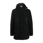 Woolrich Svart Vadderad Huva Kappa Black, Herr