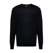 Ermenegildo Zegna B09 Crewneck Sweater Blue, Herr