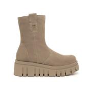 Nerogiardini Mocka ankelboots med NG-logotyp Beige, Dam