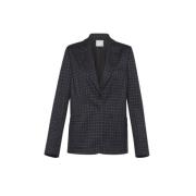 Forte Forte Check Boxy Blazer Nero Black, Dam