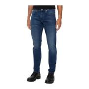 Calvin Klein Slim bomull stretch jeans - Blå Denim Blue, Herr