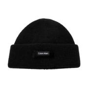 Calvin Klein Logo Patched Docker Beanie Black, Herr