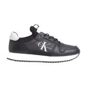 Calvin Klein Jeans Svarta Avslappnade Syntetiska Dam Sneakers Black, D...