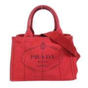 Prada Vintage Pre-owned Canvas prada-vskor Red, Dam