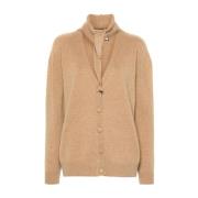 Plan C Kamel Cardigan Sweater Brown, Dam