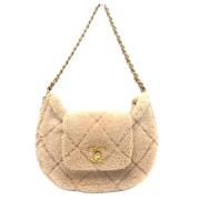 Chanel Vintage Pre-owned Tyg chanel-vskor Beige, Dam