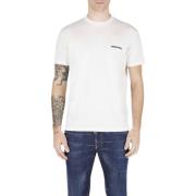 Dsquared2 Vit T-shirt med Svart Logotyp White, Herr