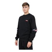 Sprayground Svart Crewneck Hidden Shark Sweater Black, Herr