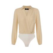 Elisabetta Franchi Body Skjorta Beige, Dam