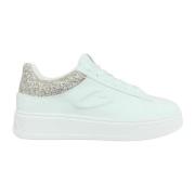 Alberto Guardiani Vita lädersneakers med glitterinsats White, Dam