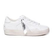 Crime London Vita Lädersneakers med Bandula White, Dam