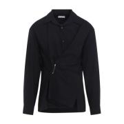 Dries Van Noten Navy Coulter Skjorta Blue, Herr