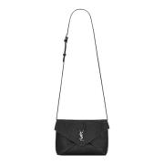 Saint Laurent Monogram Läder Axelväska Black, Herr