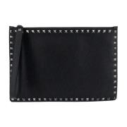 Valentino Garavani Studded Läderclutch Black, Herr