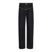 Co'Couture Svart Dot Block Jeans Black, Dam