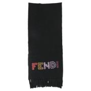 Fendi Vintage Pre-owned Ylle sjalar Black, Dam