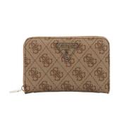 Guess Elegant Zip Wallet for Women Brown, Dam