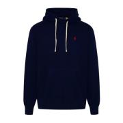 Polo Ralph Lauren Blå Bomullsblandning Hoodie med Broderad Pony Logoty...