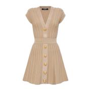 Balmain Ärmlös Klänning Beige, Dam