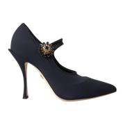 Dolce & Gabbana Kristall Mary Jane Pumps med Smyckningar Black, Dam