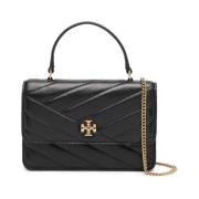 Tory Burch Chevron Mini Top Handle Chain Wallet Black, Dam