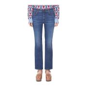 Max Mara Weekend Blå Slim Fit Cropped Jeans Blue, Dam