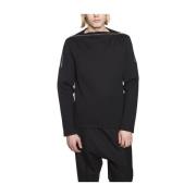 Juun.J Stickad Krage Sweatshirt Black, Herr