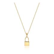 Nialaya Lock Necklace in Gold Yellow, Dam