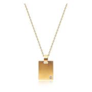 Nialaya Skyfall Gold Dog Tag Necklace Yellow, Dam