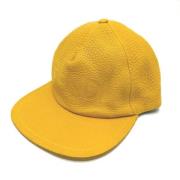 Fendi Vintage Pre-owned Laeder hattar-och-kepsar Yellow, Herr