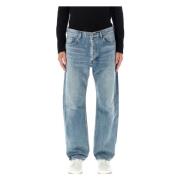 Saint Laurent Blå Beat Löst Straight Jeans Aw24 Blue, Herr