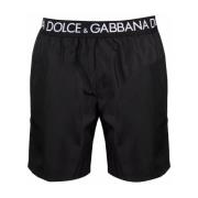 Dolce & Gabbana Svart Havskläder: Herrarnas Nylon Nero Badkläder Black...