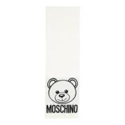 Moschino Ullsjaal med logodetalj White, Dam