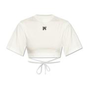 Palm Angels T-shirt knuten i ryggen med snören White, Dam