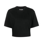 Heron Preston Logo Crop T-shirt Svart/Vit Bomull Black, Dam