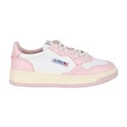 Autry Panel Sneakers med Logo Patch Pink, Dam