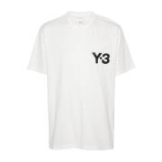 Y-3 Vit Logotyp Kortärmad Tee White, Herr