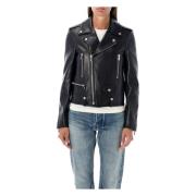 Saint Laurent Svart Klassisk Motorcykeljacka Black, Dam