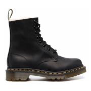 Dr. Martens Svarta Snörkängor med Fuskpäls Black, Dam