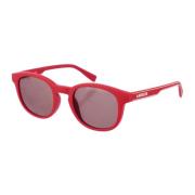 Lacoste Oval/Cirkulär Acetat solglasögon med spegeleffekt Red, Herr